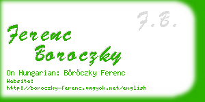ferenc boroczky business card