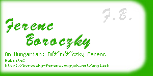 ferenc boroczky business card